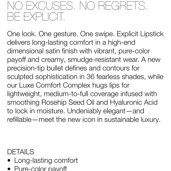 ๐นHP๐นNWT NARS EXPLICIT LONG LASTING SATIN LIPSTICK EXHIBITION 851 - Picture 4 of 16